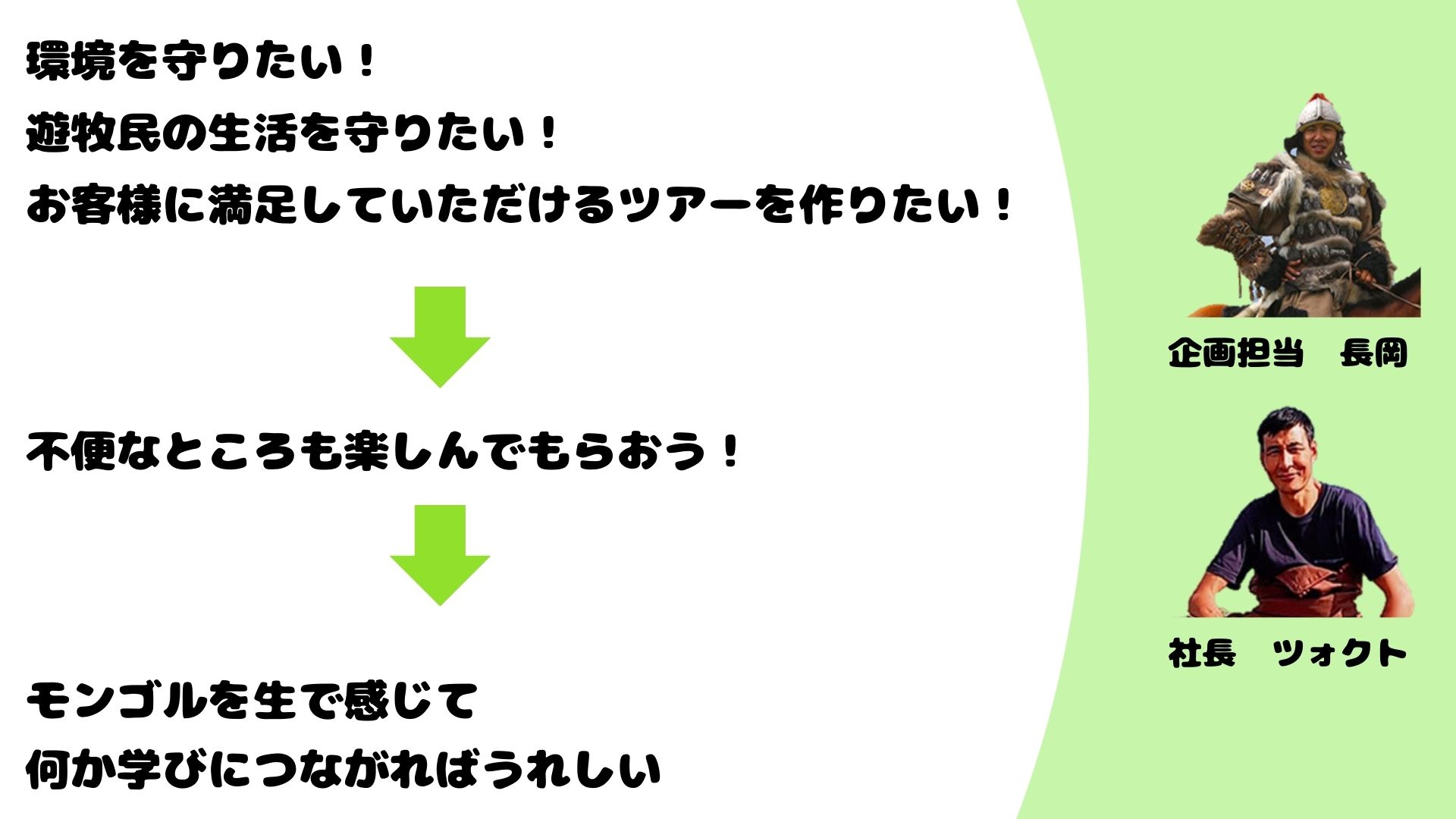 ツォクトのツアーが目指すもの