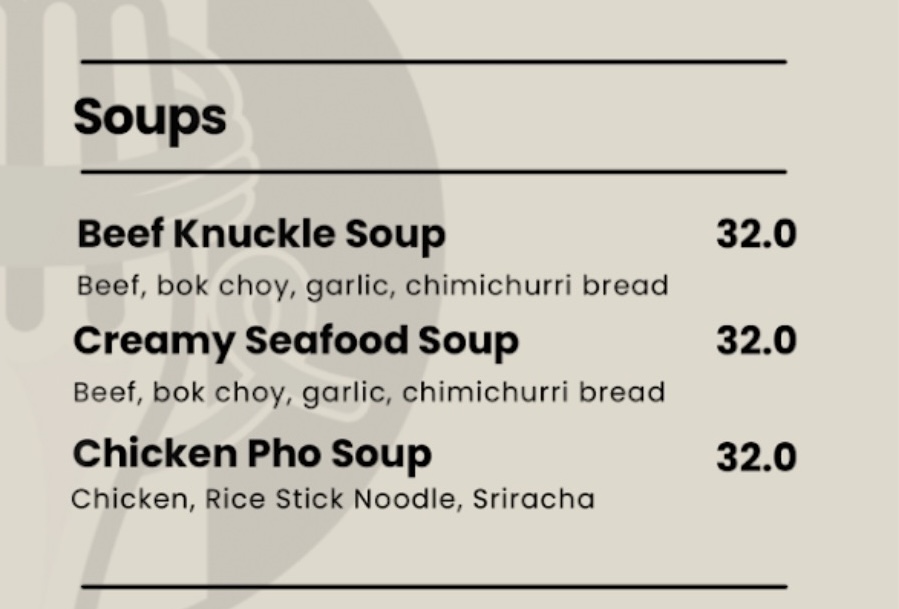 スープメニュー