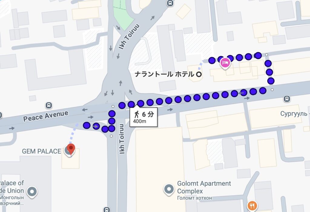 ナラントールホテルから徒歩6分