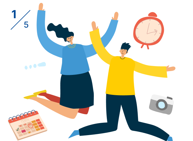 はしゃいでいる人のイラスト