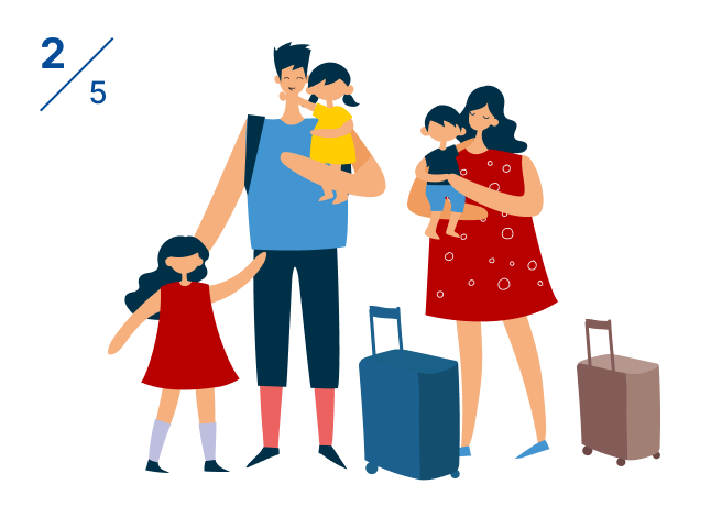 家族旅行のイラスト